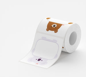 Niimbot etikettrull – Dyreverdenen, 51 x 60 mm, 125 stk. 