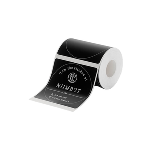 Niimbot Etikettrulle - Svarta runda etiketter 50 x 50 mm, 150 st (M2)