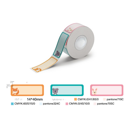 Niimbot Etikettrulle - Djur 14 x 40 mm, 155 st