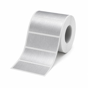 Etiketter i børstet sølv - 40 x 15 mm (380-pakning)