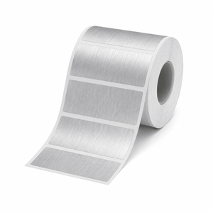 Etiketten in gebürstetem Silber – 40 x 15 mm (380er-Pack)