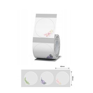 Transparenta etiketter med blommor till Niimbot