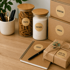 White Labels, round, 66*66, 155 pcs