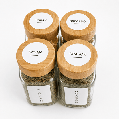 White Labels, round, 66*66, 155 pcs